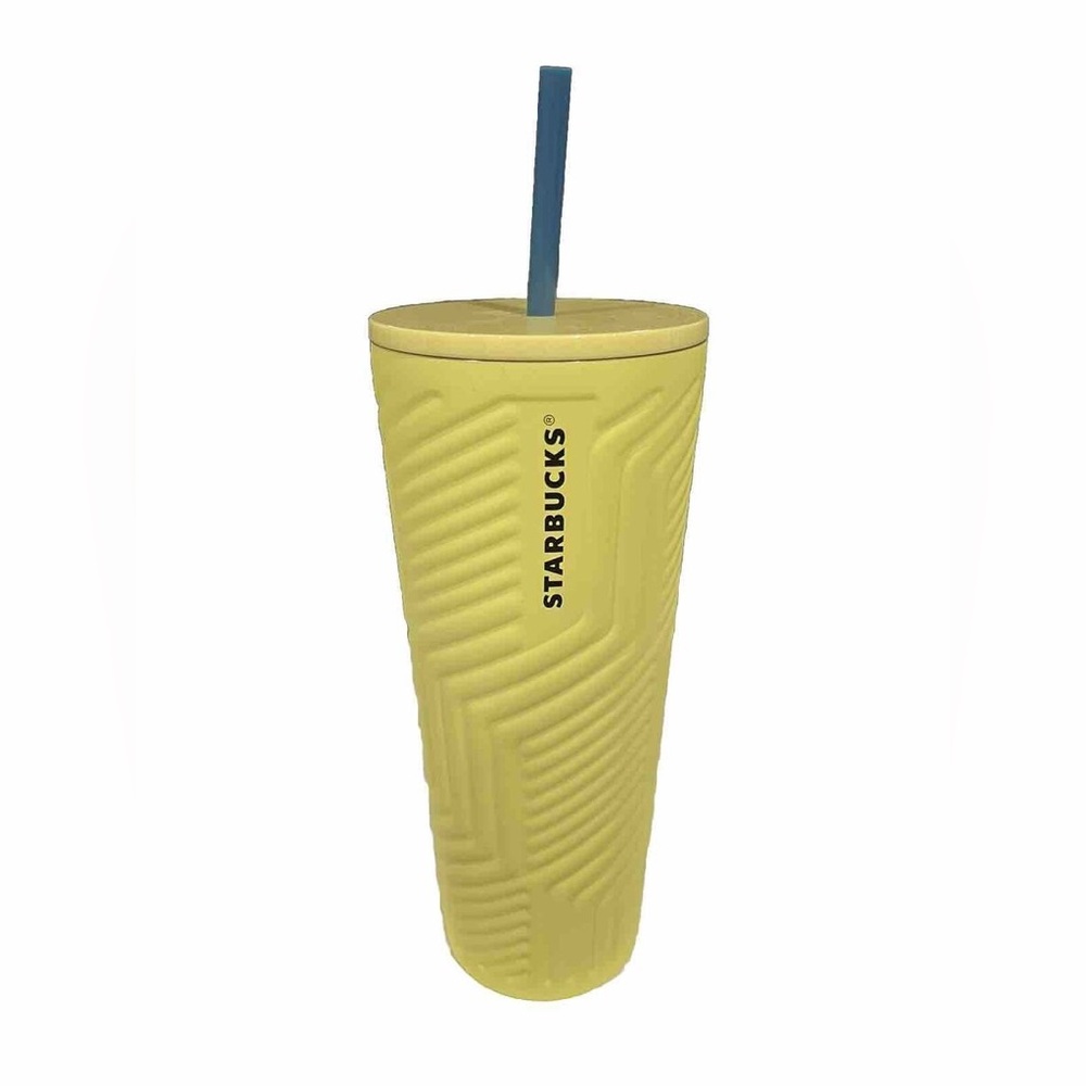 🔥 2024 Starbucks Winter Neon Yellow Stainless Steel Tumbler – 16oz
